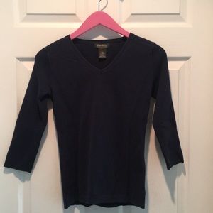 Eddie Bauer Navy 3/4 Sleeve Sweater